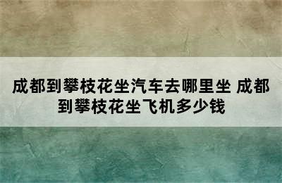 成都到攀枝花坐汽车去哪里坐 成都到攀枝花坐飞机多少钱